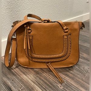 Sole Society Women Brown Destin Satchel Removable Strap Shoulder Bag.
